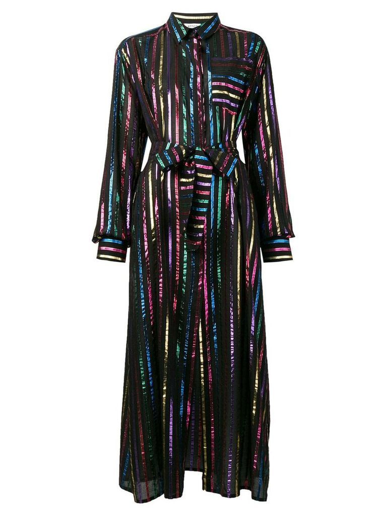 Attico metallic striped dress - Black