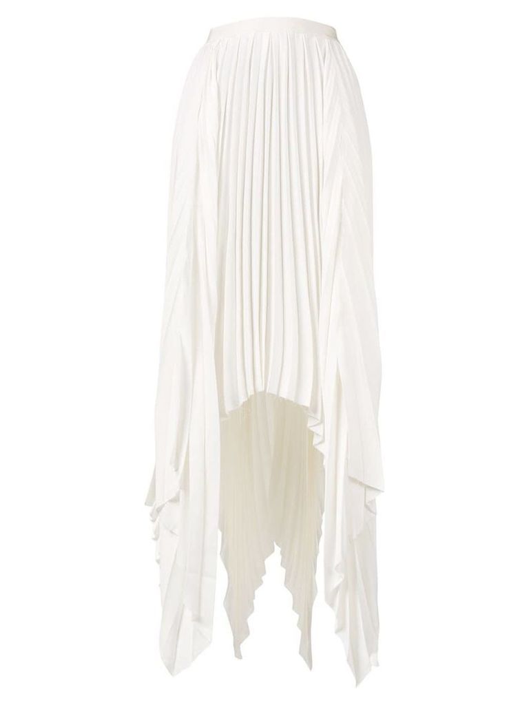 Khaite asymmetric pleated skirt - White