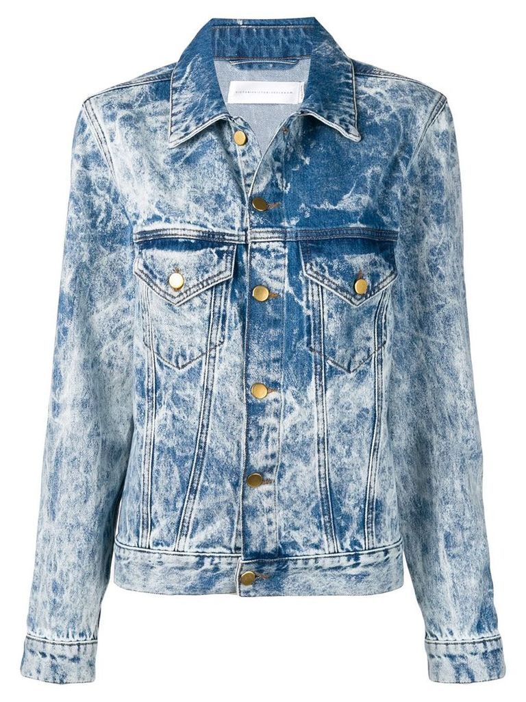 Victoria Victoria Beckham bleached denim jacket - Blue