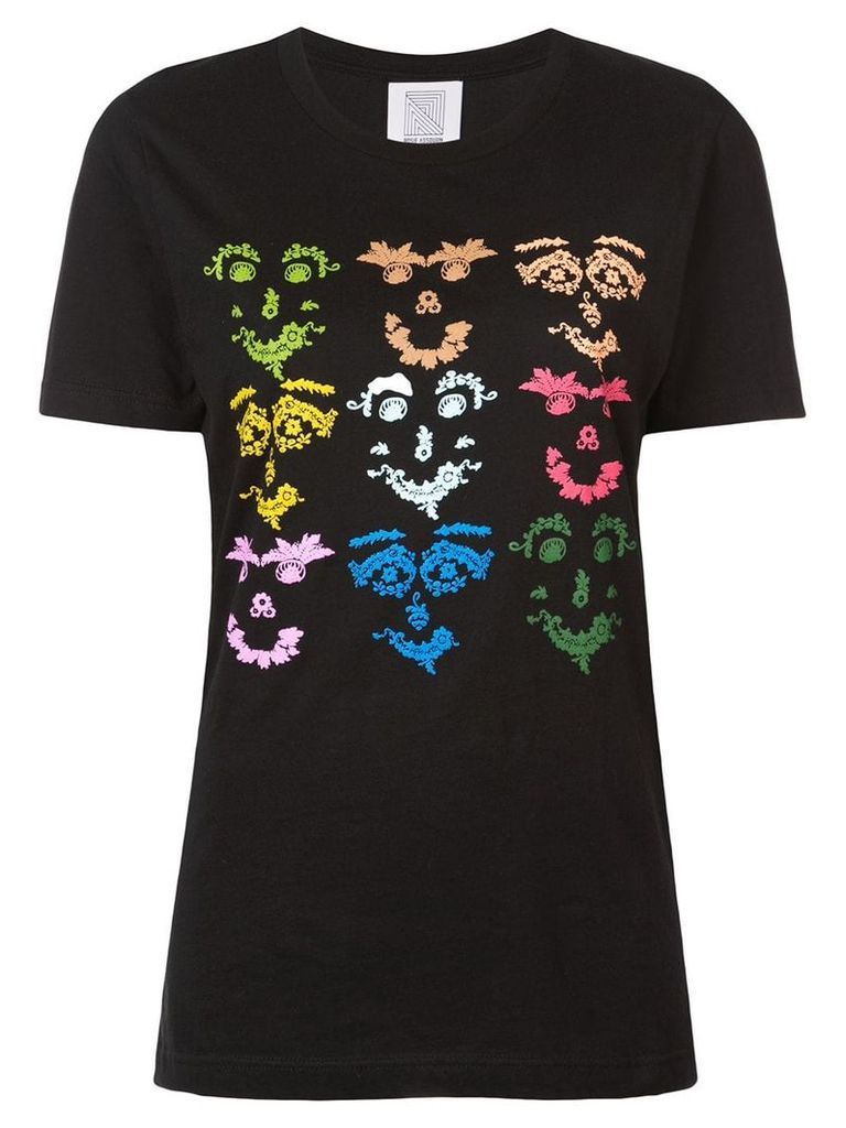 Rosie Assoulin multicoloured face print T-shirt - Black