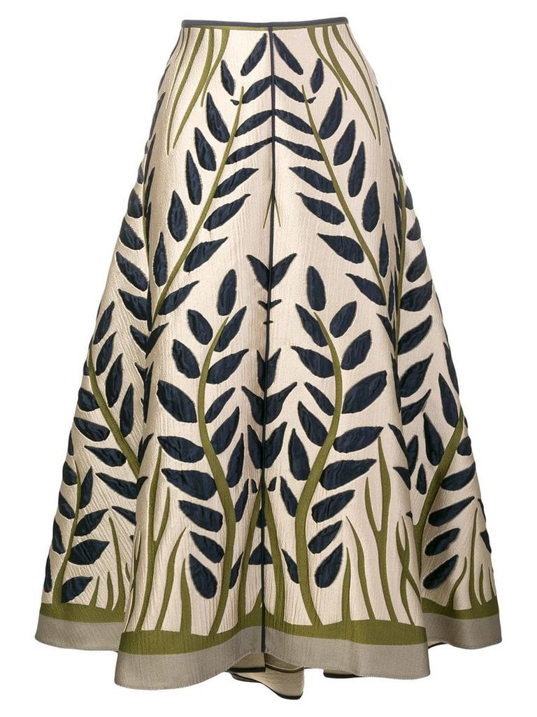 Fendi floral jacquard skirt - NEUTRALS