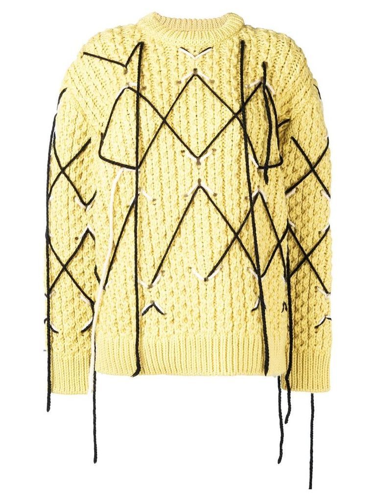Calvin Klein 205W39nyc argyle stitch jumper - Yellow