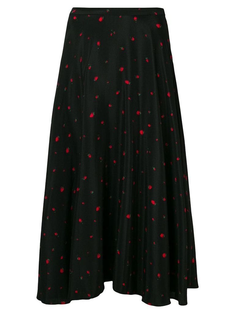 Chinti & Parker strawberry print midi skirt - Black