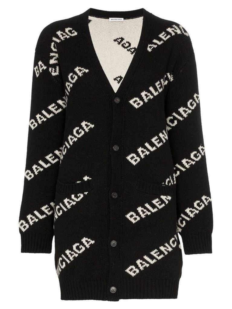 Balenciaga Logo Cardigan - Black