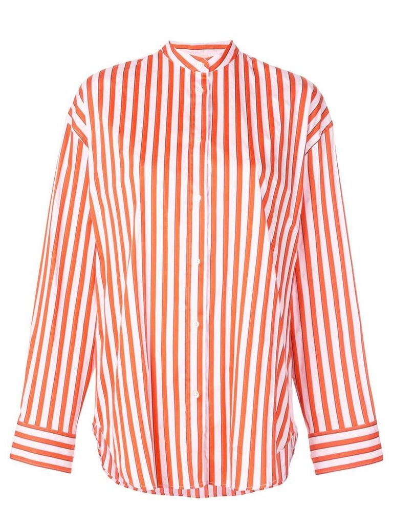 MSGM striped button shirt - Orange