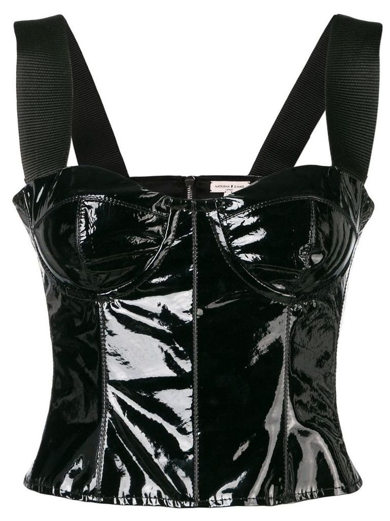 Natasha Zinko patent leather corset - Black