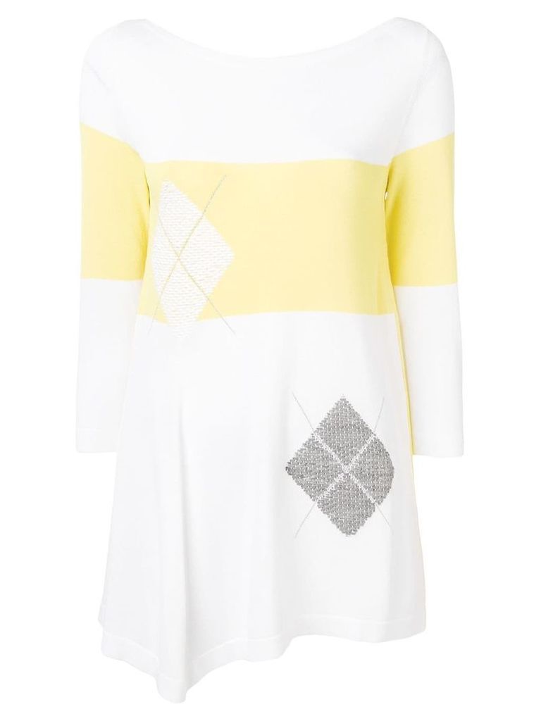 D.Exterior colour block sweater - Yellow