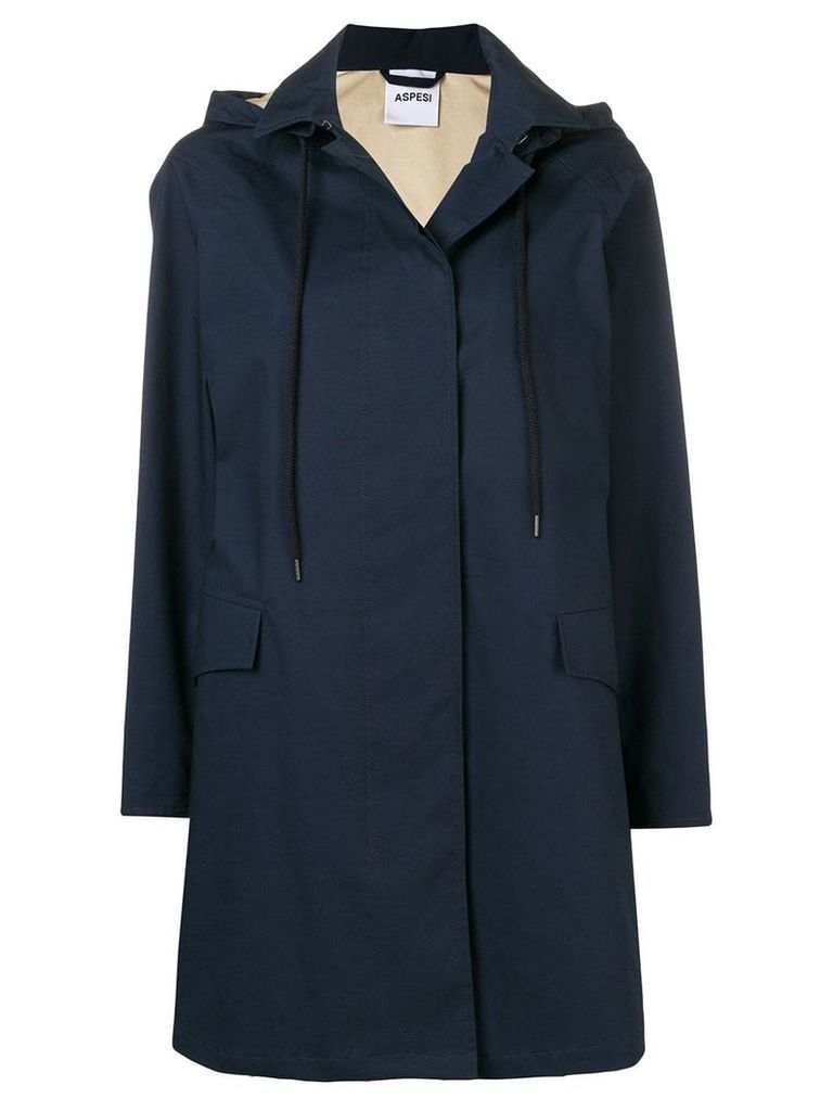 Aspesi classic hooded coat - Blue
