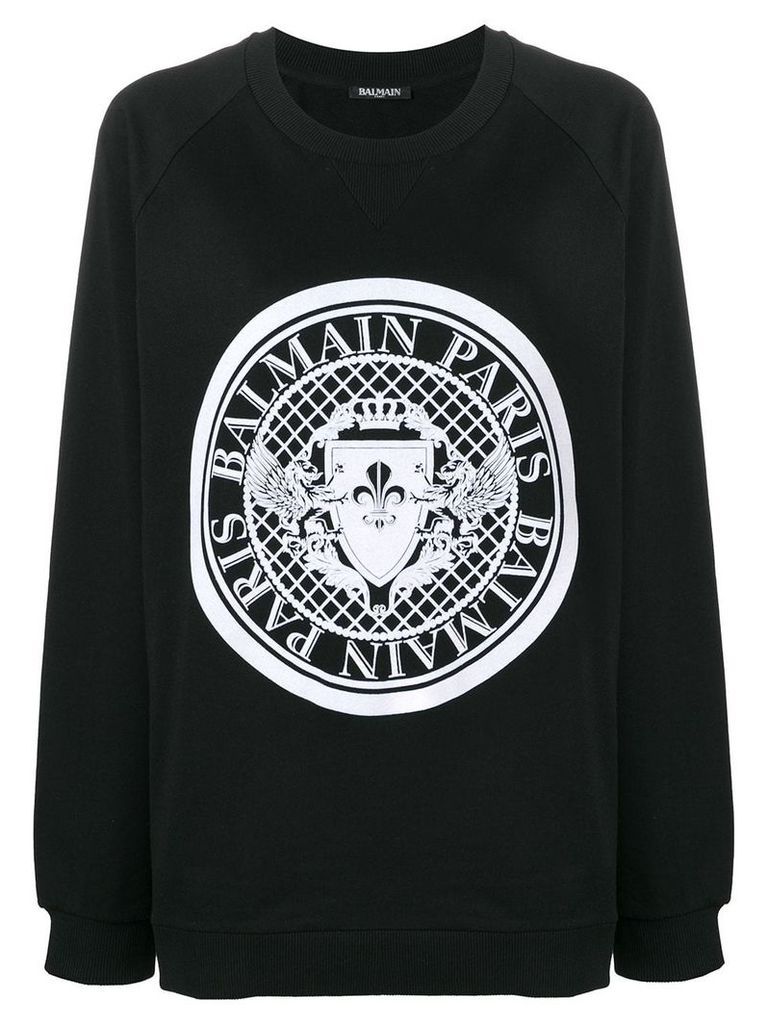Balmain logo stamp sweatshirt - Black