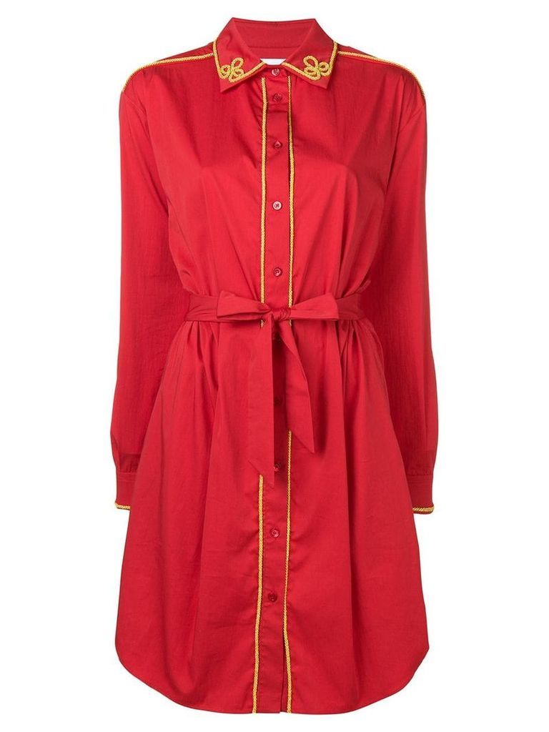 Moschino long sleeve shirt dress - Red