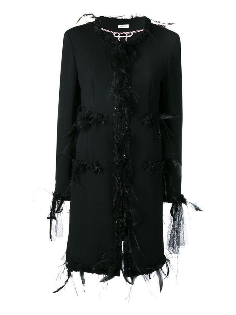 Thom Browne Appliqué Oversized Cardigan Overcoat - Black