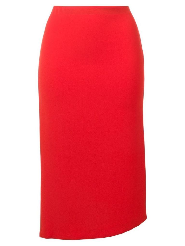 Poiret asymmetric hem midi skirt - Red