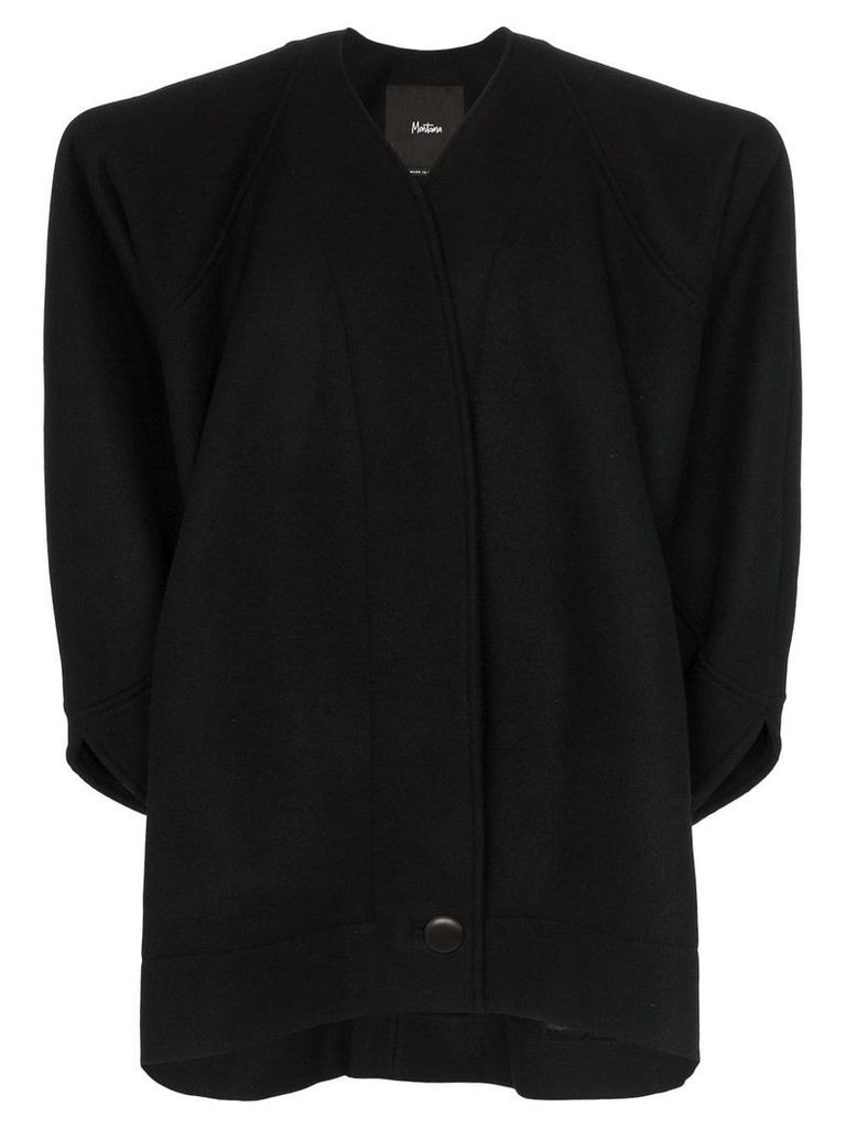 Montana single-breasted structured wool coat - Black