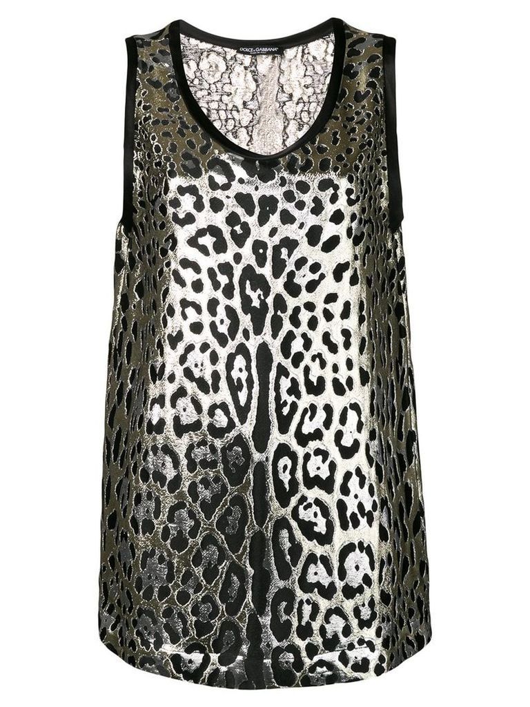 Dolce & Gabbana leopard print lurex top - GOLD
