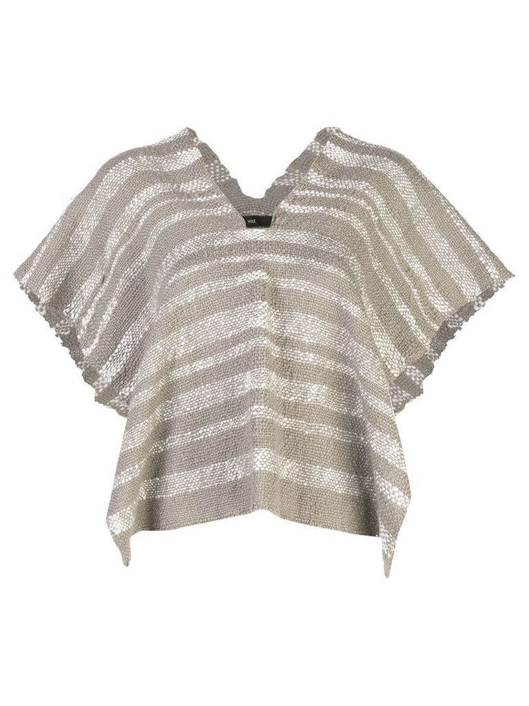 VOZ Gradient knitted poncho - Grey