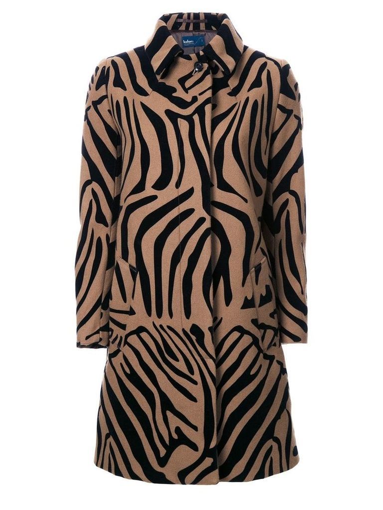 Kolor animal print coat - Brown