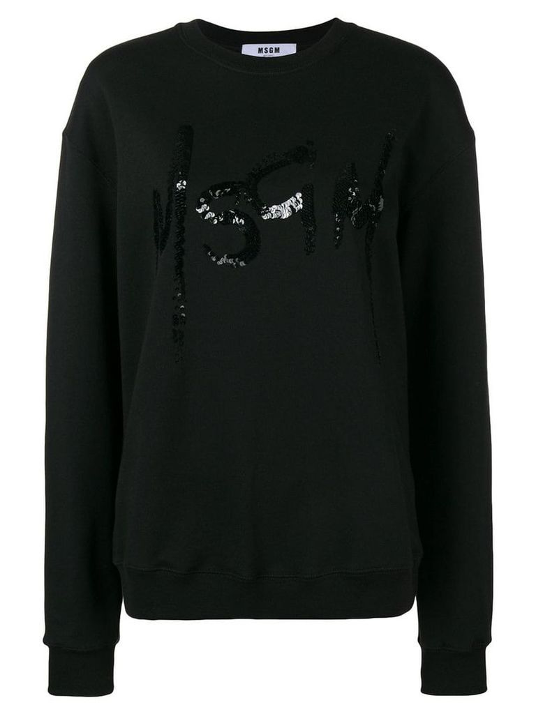 MSGM sequins embellished sweatshirt - Black