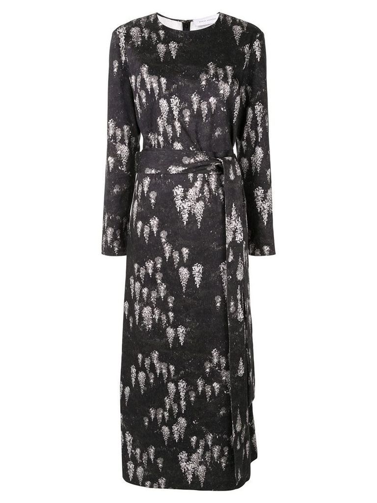 Marina Moscone abstract print midi dress - Black