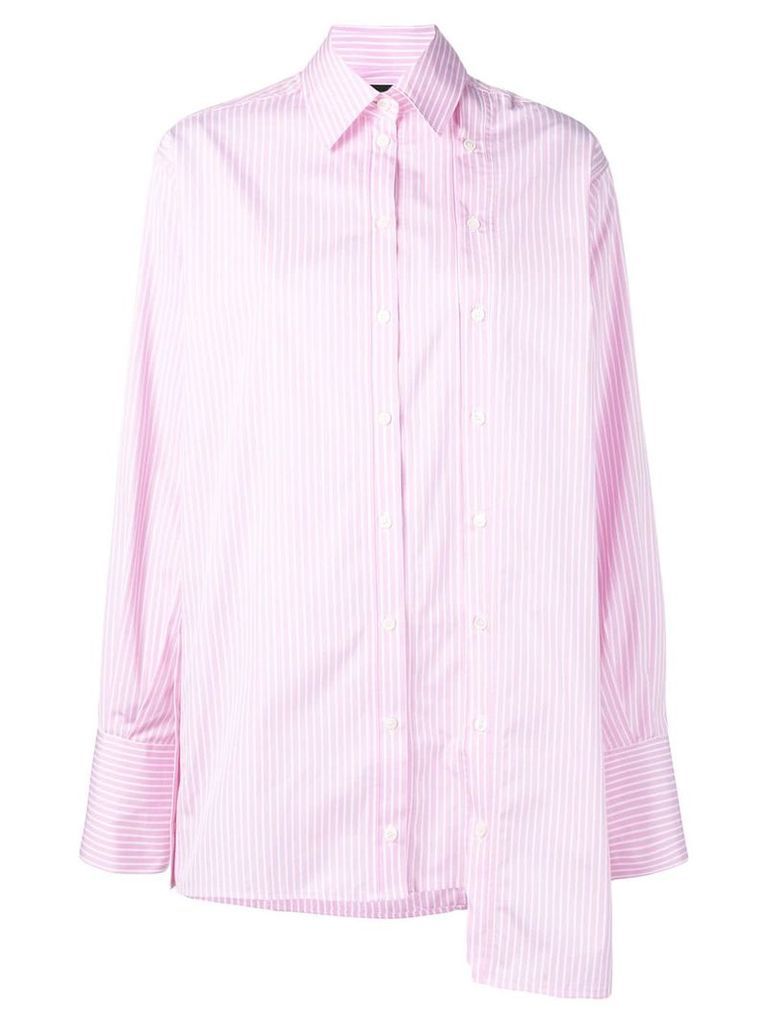 Rokh asymmetric striped shirt - Pink