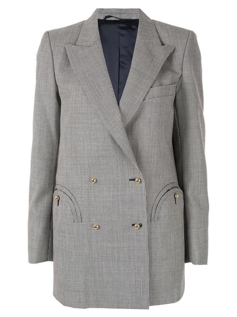 Blazé Milano micro check double breasted jacket - Grey