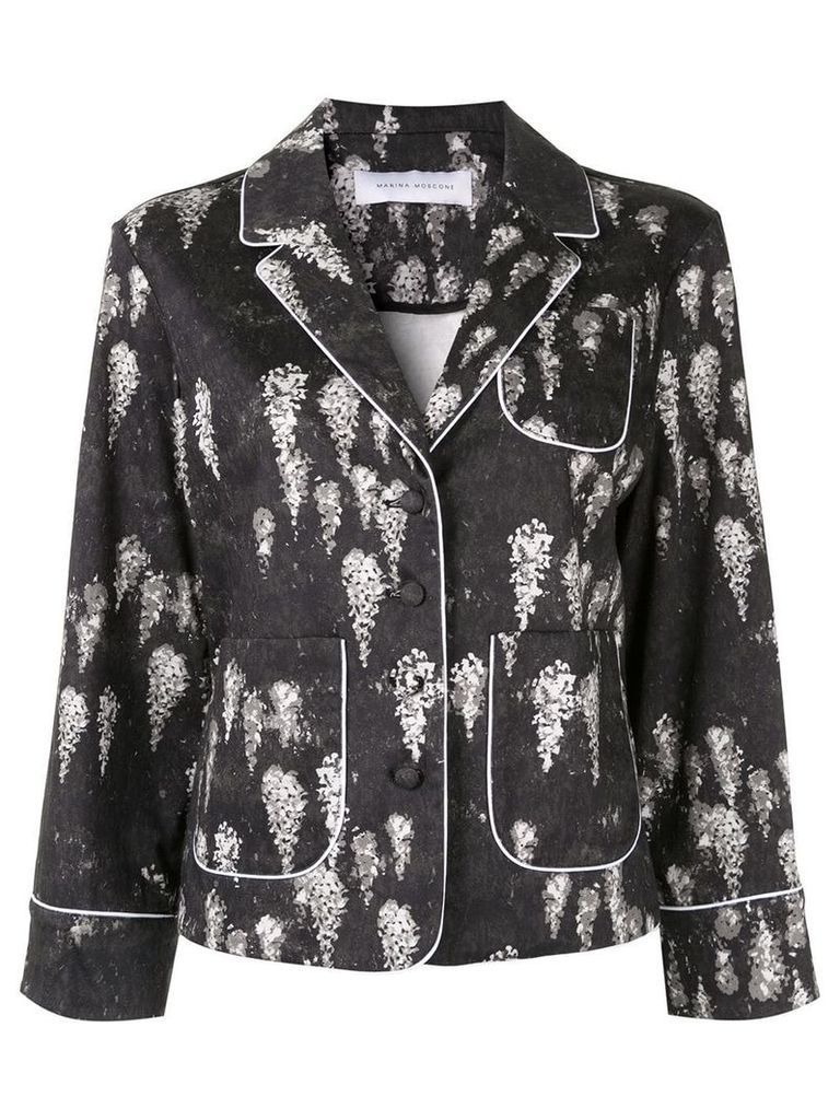 Marina Moscone contrast trim blazer - Black