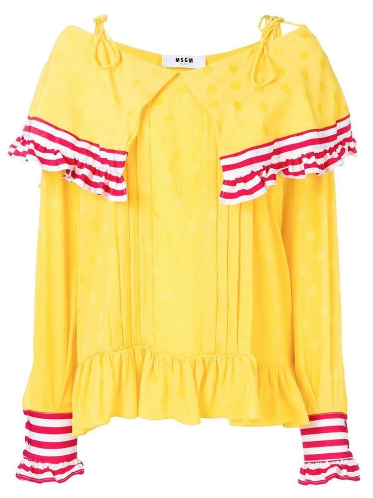 MSGM contrast panel blouse - Yellow