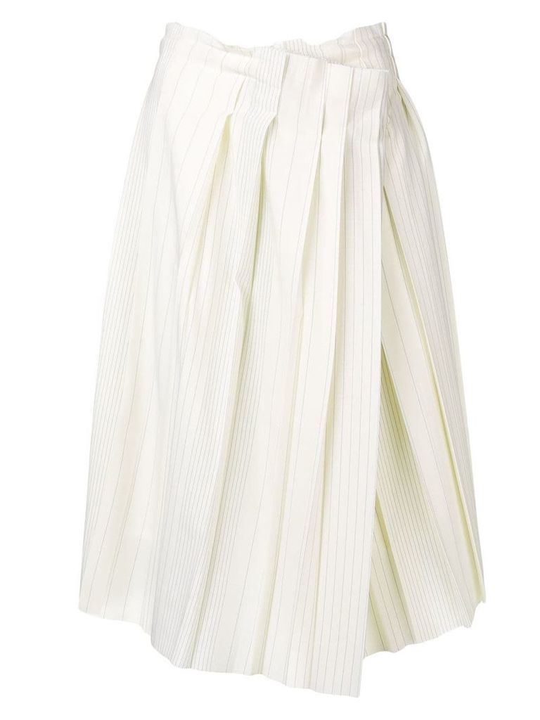 Maison Flaneur pleated white skirt - Yellow