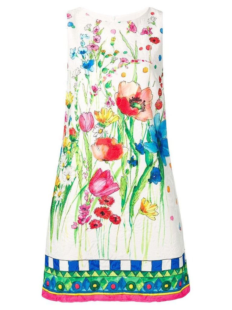 Blugirl watercolour floral print shift dress - NEUTRALS