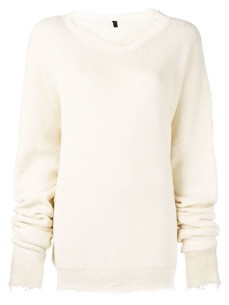 UNRAVEL PROJECT distressed cotton sweater - NEUTRALS