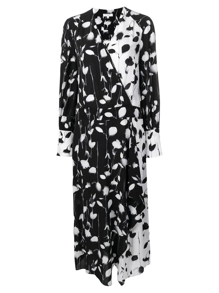 Equipment two tone floral dress - Black