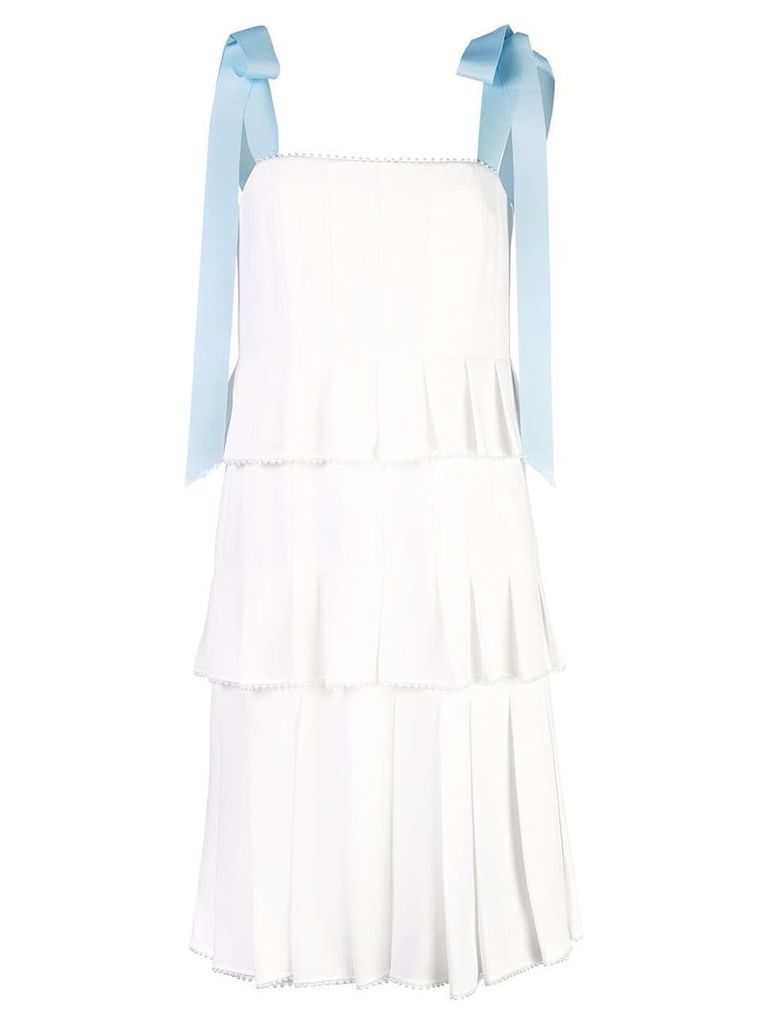Carolina Herrera three-tiered pleated dress - White