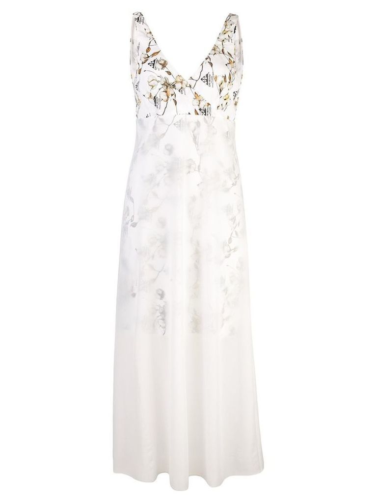 Off-White layered floral chiffon slip dress