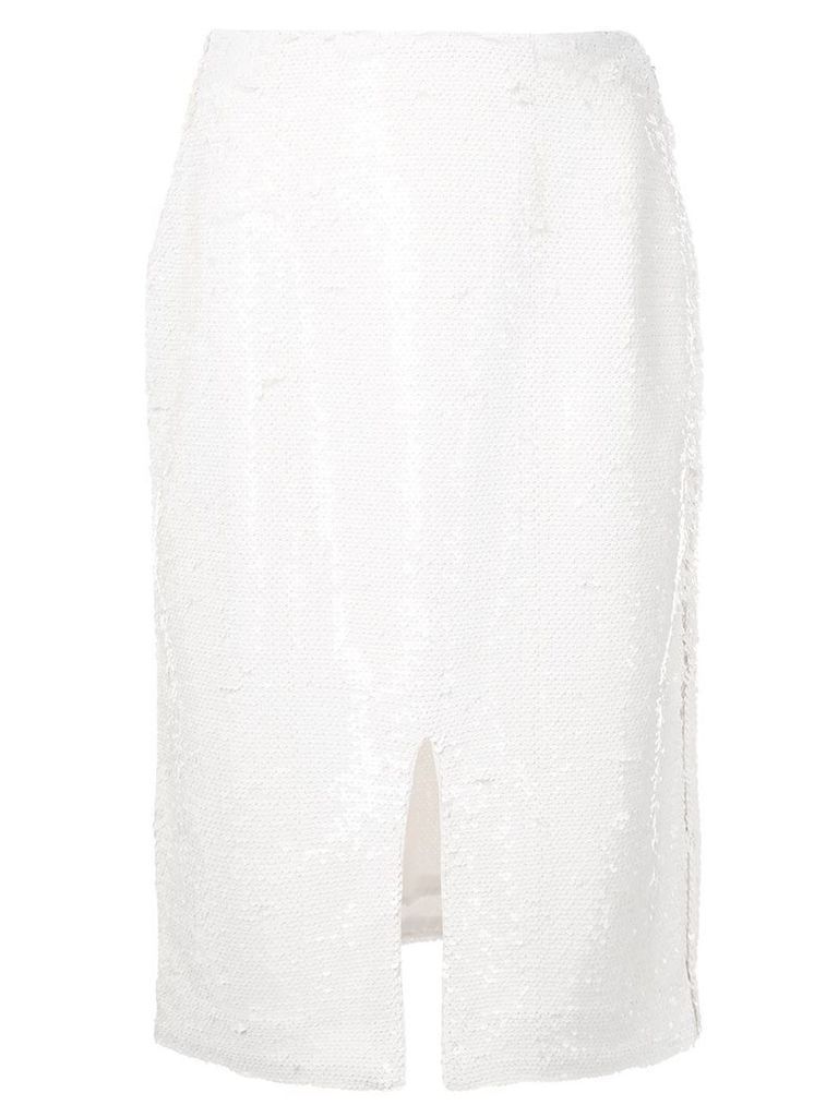 Ganni sequins midi skirt - White