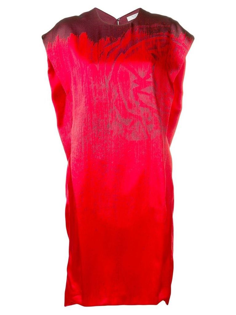 Poiret print detail oversized dress - Red