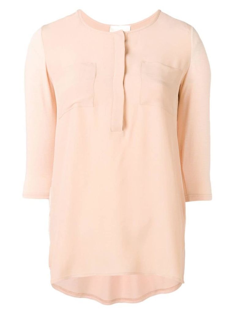 Semicouture chest pocket blouse - NEUTRALS