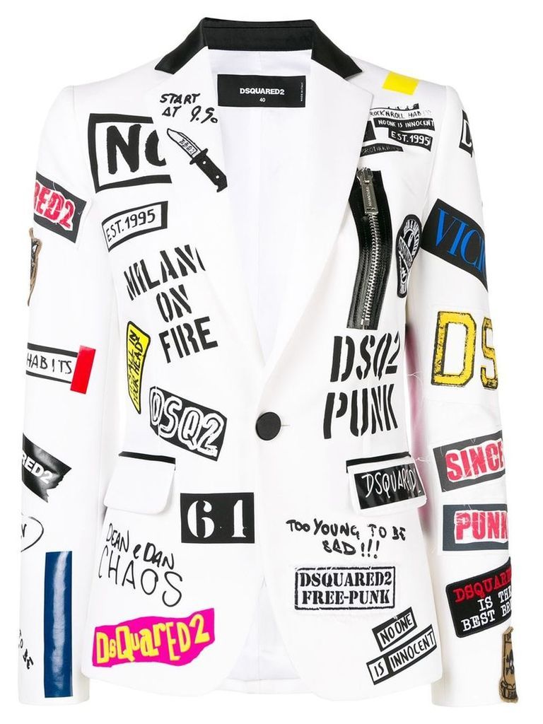 Dsquared2 patched blazer - White