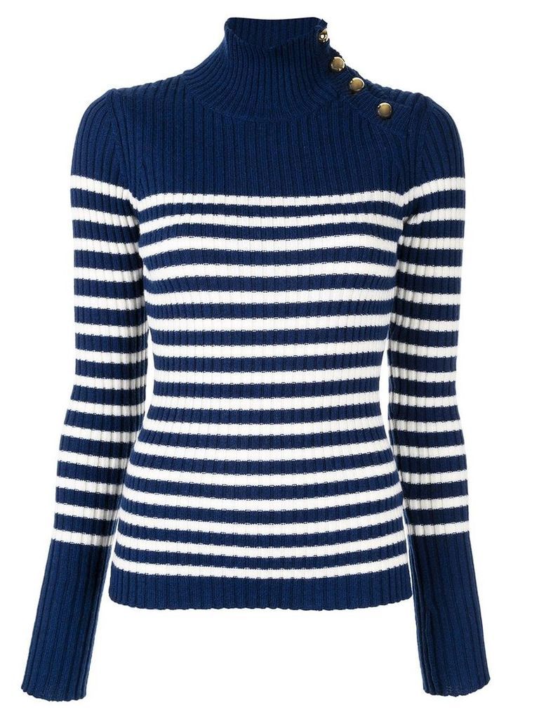 Baum Und Pferdgarten knit sailor stripe turtleneck sweater - Blue