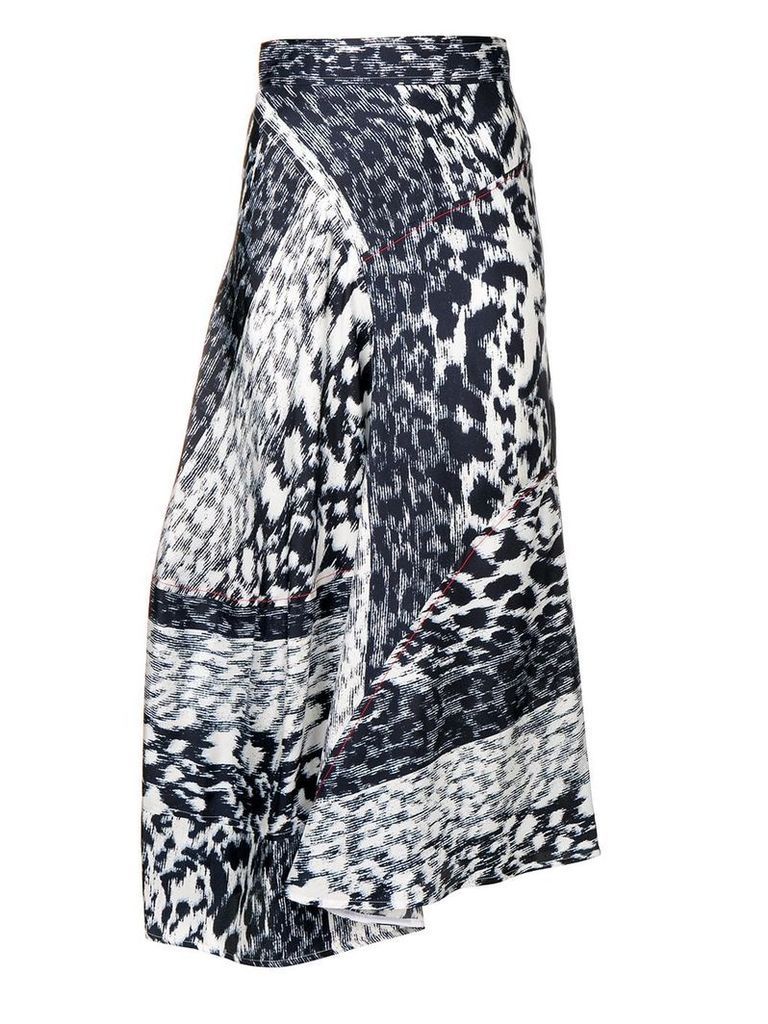 Victoria Beckham leopard print midi skirt - Blue