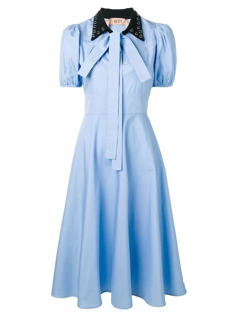 Nº21 puff sleeve midi dress - Blue