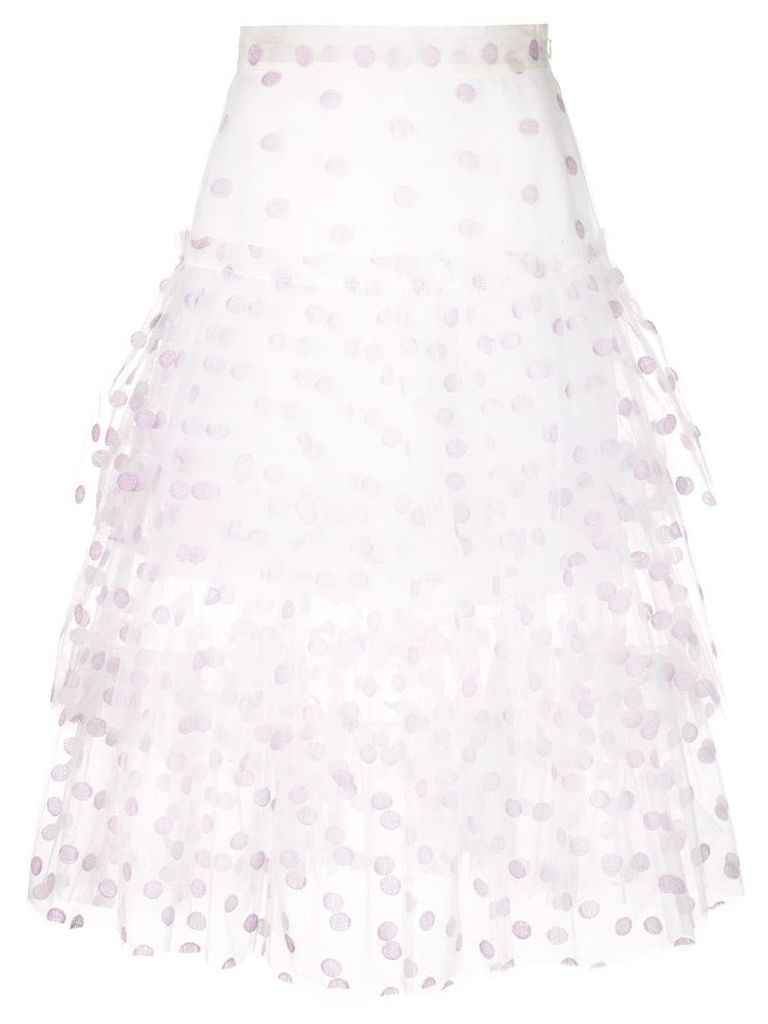 Jill Stuart tiered polka dot skirt - White
