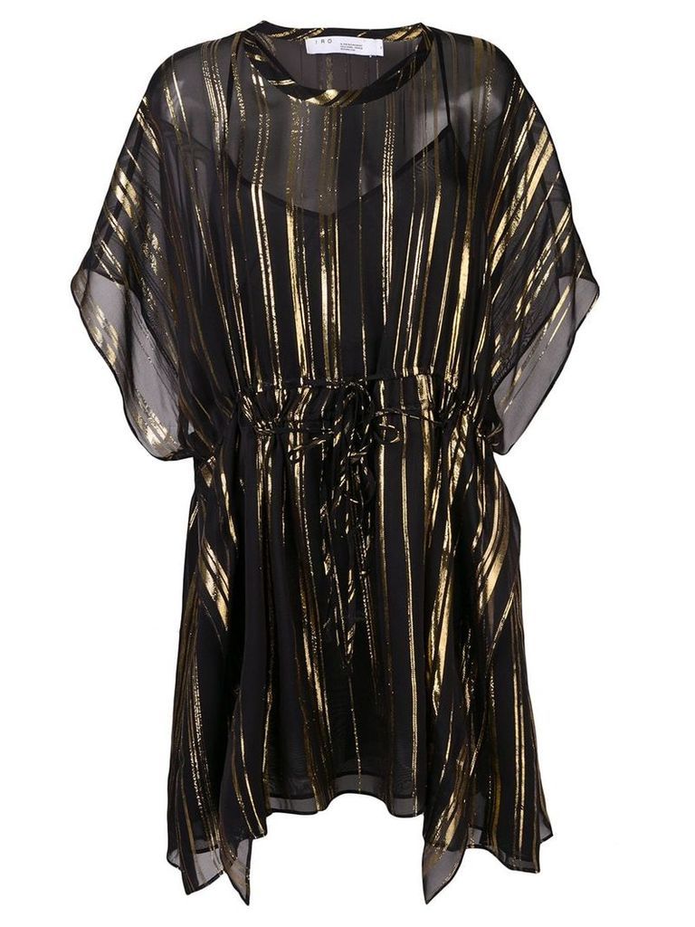 IRO metallic stripe kaftan dress - Black