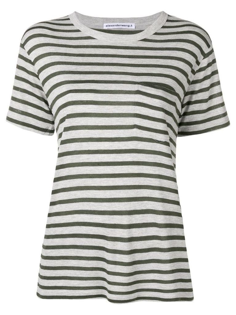 T By Alexander Wang striped slub pocket t-shirt - Grey
