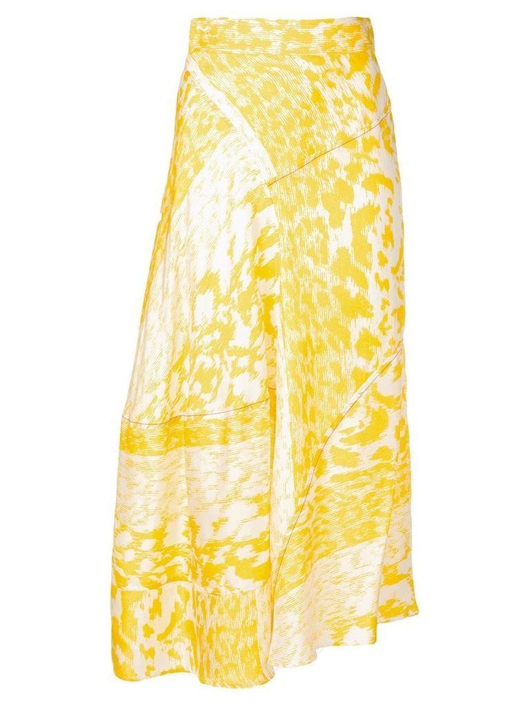 Victoria Beckham leopard print midi skirt - Yellow
