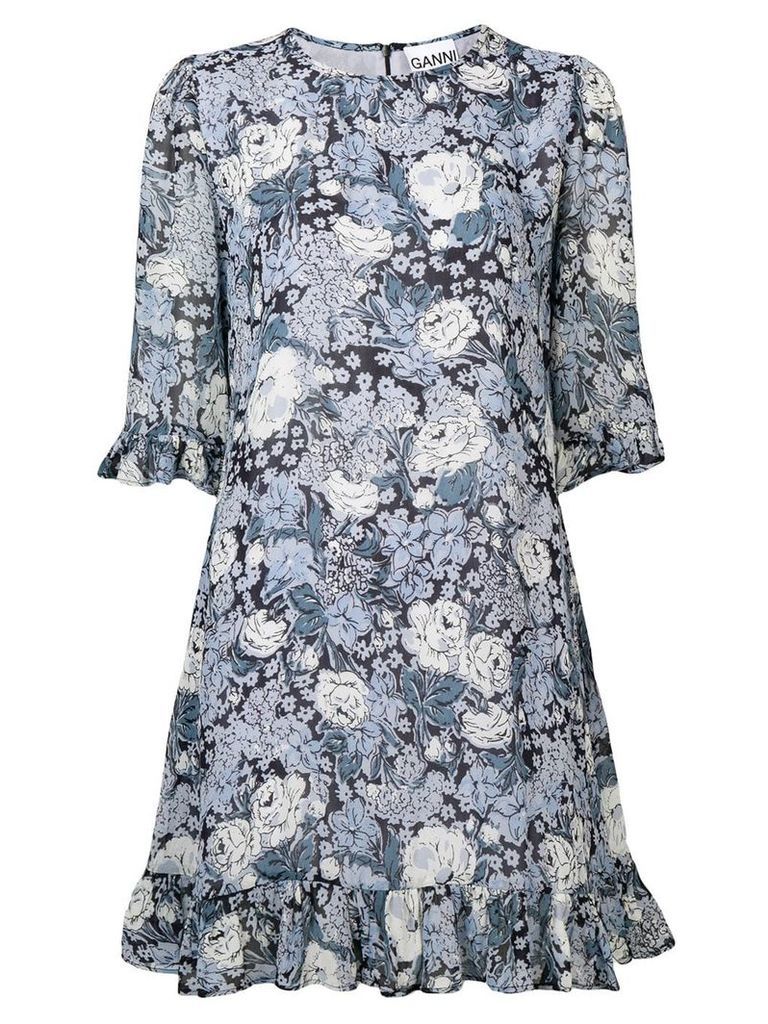 Ganni floral print dress - Blue