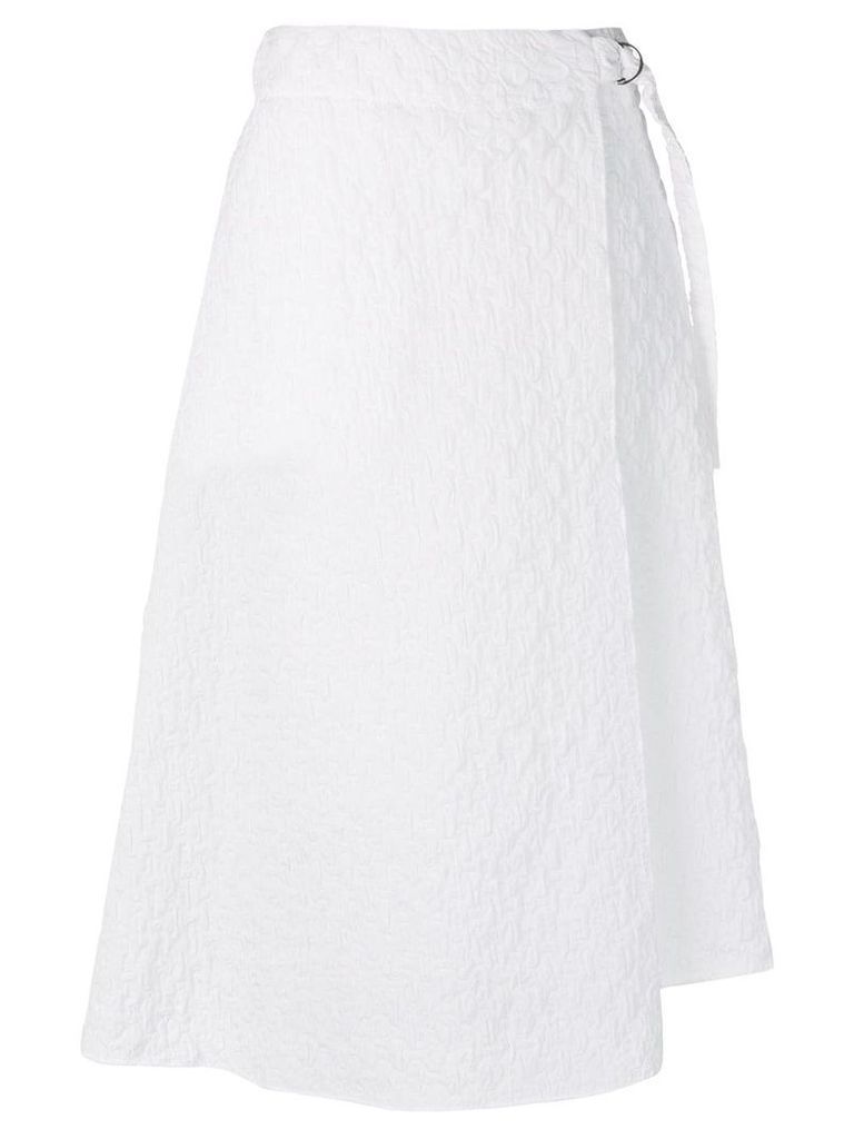 Jil Sander Navy textured draped skirt - White