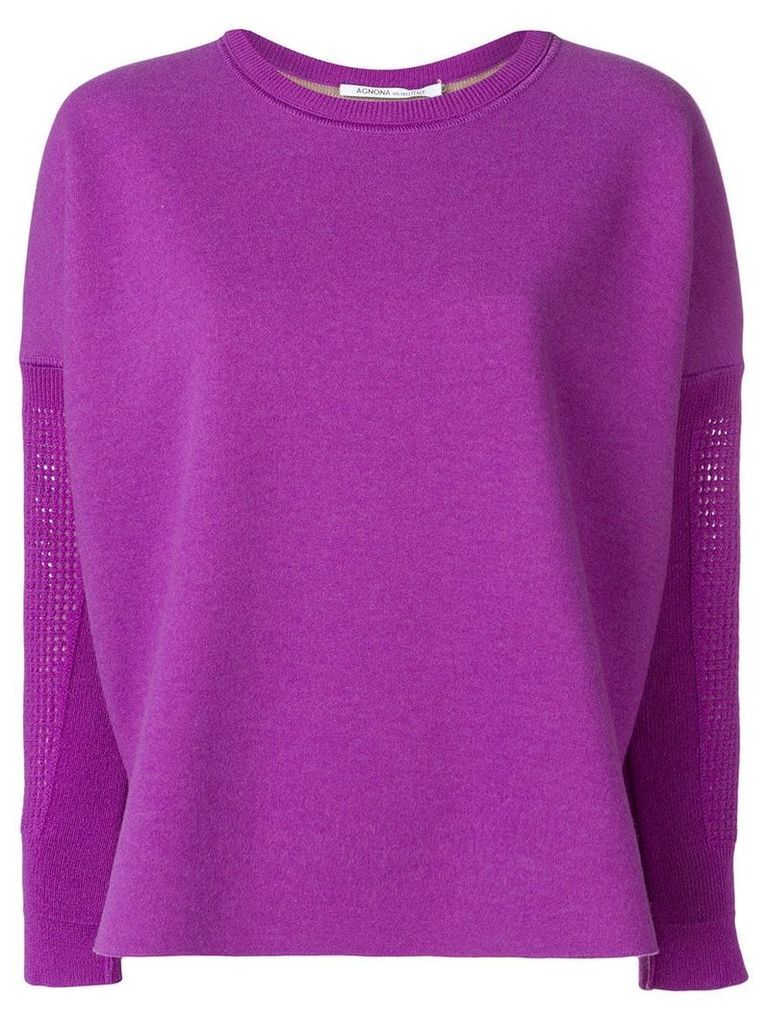 Agnona basket net sleeve sweatshirt - Purple
