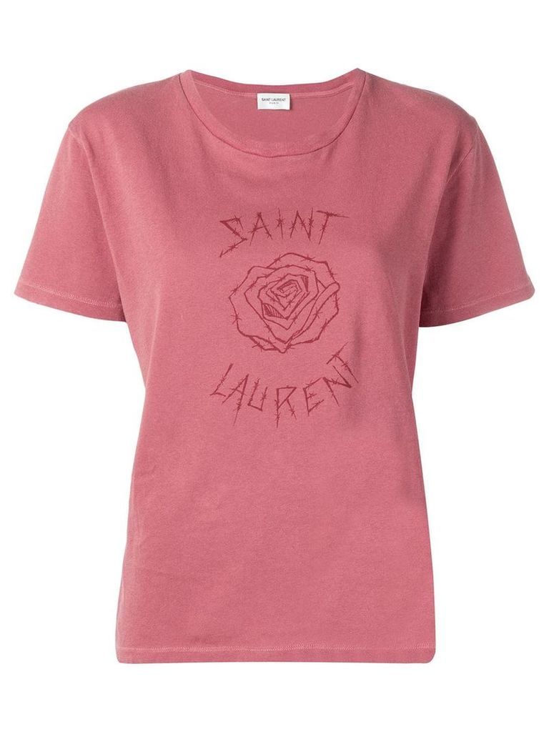 Saint Laurent barbed roses T-shirt - Red