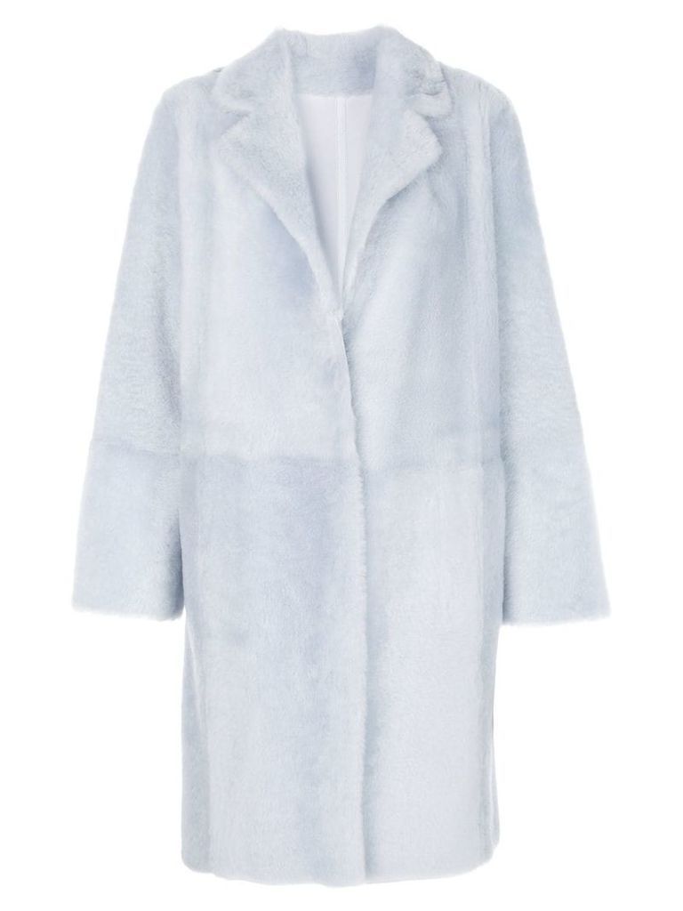 Yves Salomon bathrobe-style shearling coat - Blue