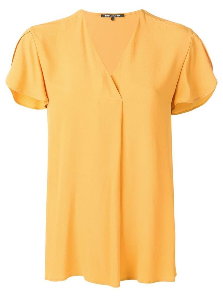 Luisa Cerano shortsleeved V-neck blouse - Yellow
