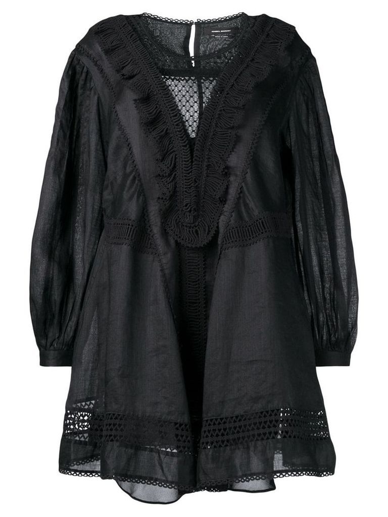 Isabel Marant long-sleeve flared dress - Black